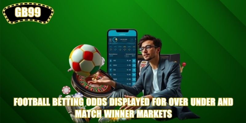 Football Betting Odds displayed for over under and match winner markets