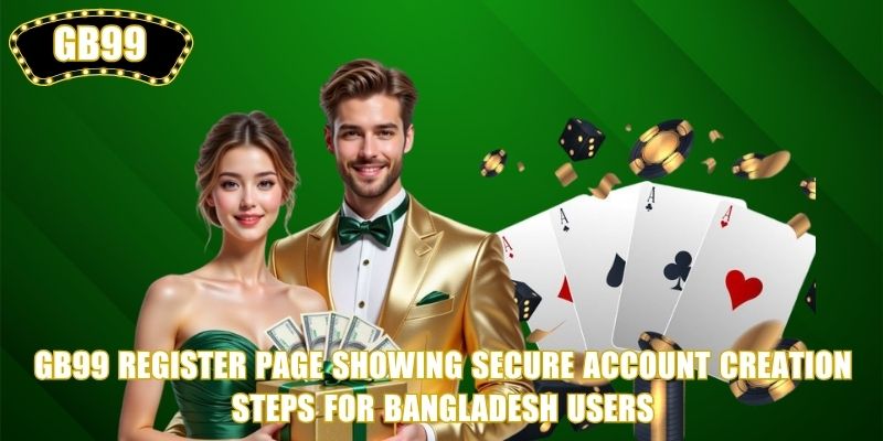 GB99 Register page showing secure account creation steps for Bangladesh users