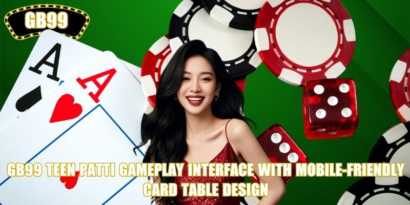GB99 Teen Patti gameplay interface with mobile-friendly card table design