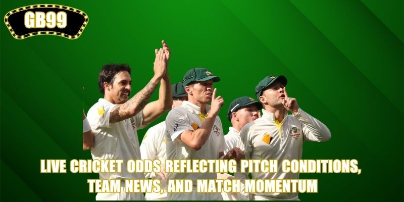 Live Cricket Odds reflecting pitch conditions, team news, and match momentum