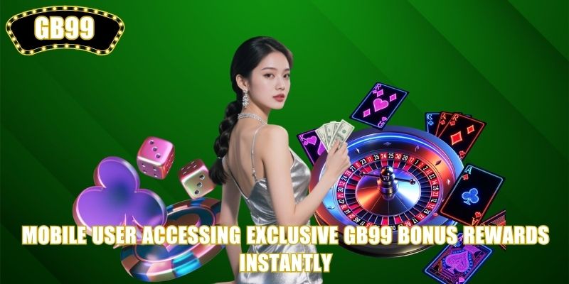 Mobile user accessing exclusive GB99 Bonus rewards instantly