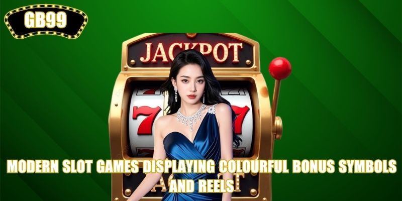 Modern Slot Games displaying colourful bonus symbols and reels